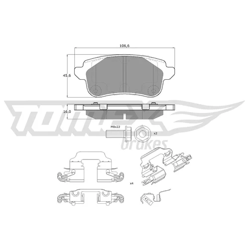 Sada brzdových platničiek kotúčovej brzdy TOMEX Brakes TX 18-66