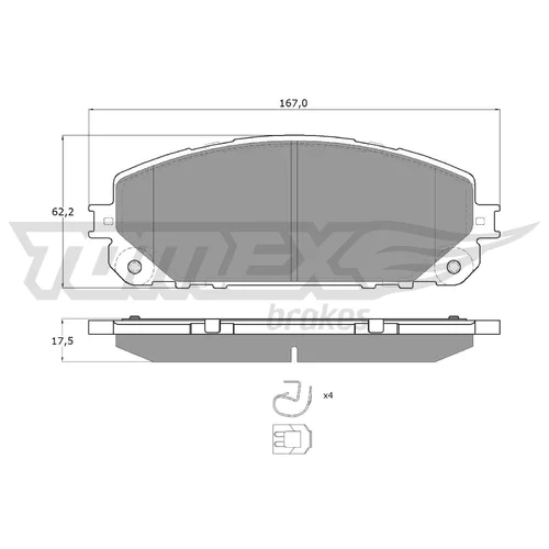 Sada brzdových platničiek kotúčovej brzdy TOMEX Brakes TX 18-80
