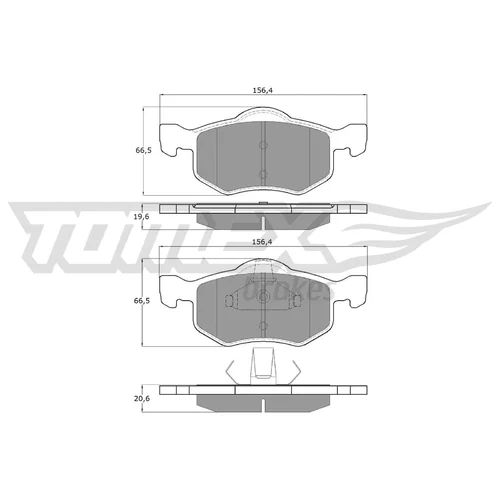 Sada brzdových platničiek kotúčovej brzdy TOMEX Brakes TX 18-93