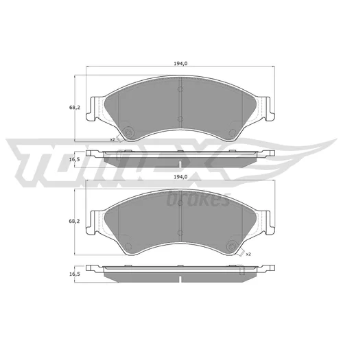 Sada brzdových platničiek kotúčovej brzdy TOMEX Brakes TX 19-22
