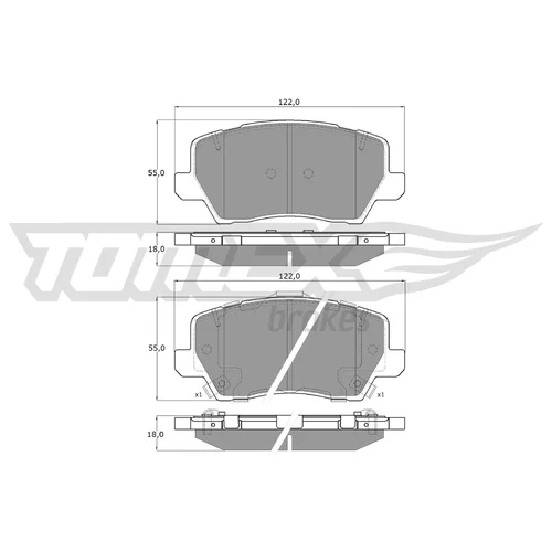 Sada brzdových platničiek kotúčovej brzdy TOMEX Brakes TX 19-75