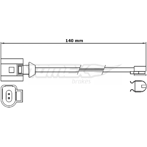 Výstražný kontakt opotrebenia brzdového obloženia TOMEX Brakes TX 31-25