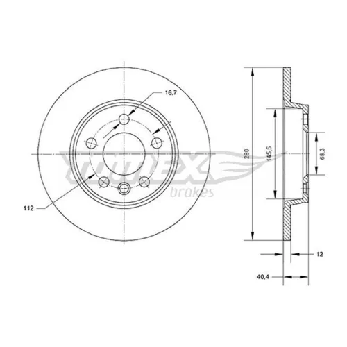 Brzdový kotúč TOMEX Brakes TX 70-26