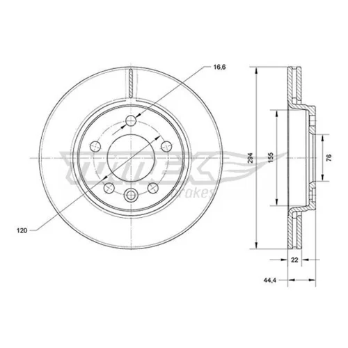 Brzdový kotúč TOMEX Brakes TX 71-07