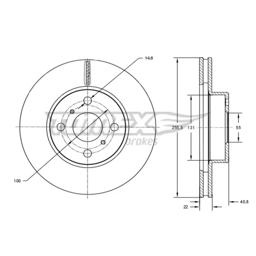 Brzdový kotúč TOMEX Brakes TX 71-32