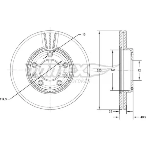 Brzdový kotúč TOMEX Brakes TX 71-41