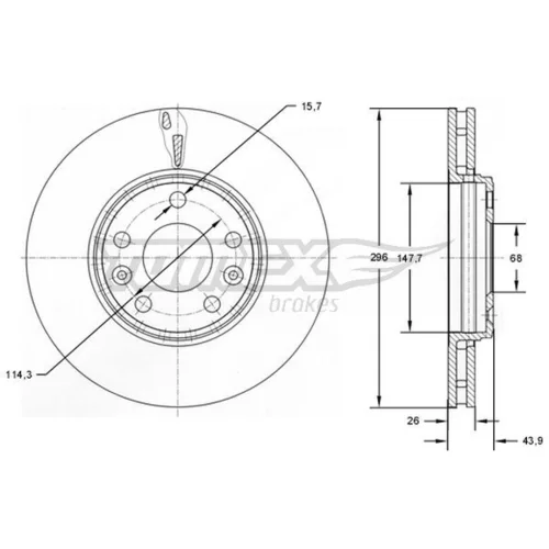 Brzdový kotúč TOMEX Brakes TX 72-51