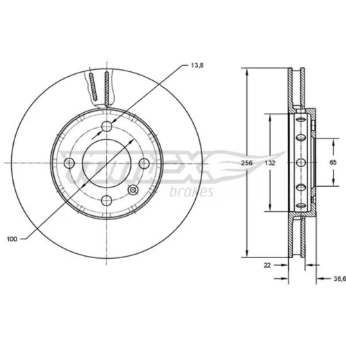 Brzdový kotúč TOMEX Brakes TX 72-87