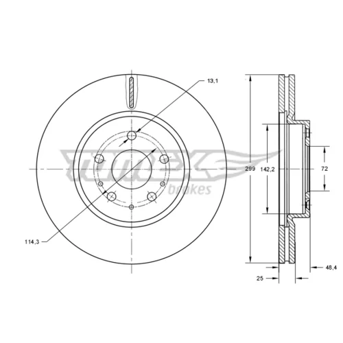 Brzdový kotúč TOMEX Brakes TX 73-22