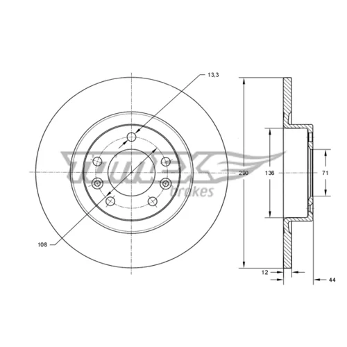 Brzdový kotúč TOMEX Brakes TX 73-68