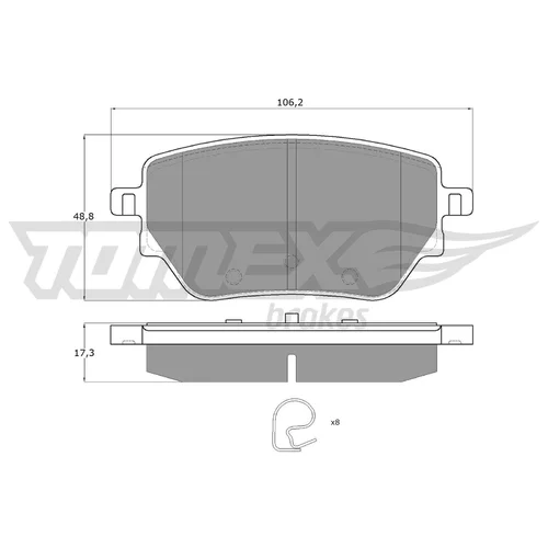 Sada brzdových platničiek kotúčovej brzdy TOMEX Brakes TX 12-08