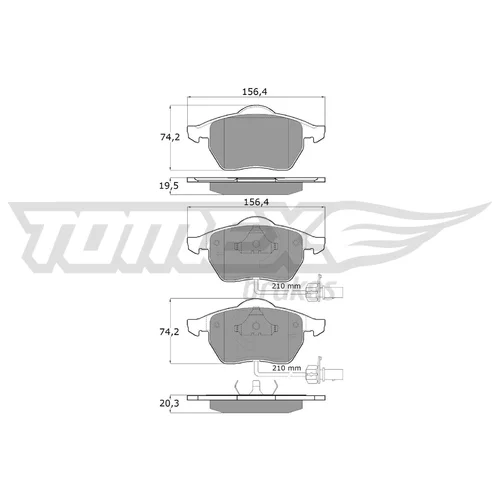 Sada brzdových platničiek kotúčovej brzdy TOMEX Brakes TX 12-13