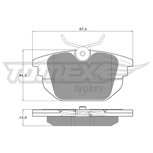 Sada brzdových platničiek kotúčovej brzdy TOMEX Brakes TX 12-43