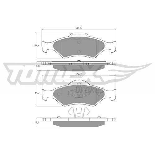 Sada brzdových platničiek kotúčovej brzdy TOMEX Brakes TX 12-53