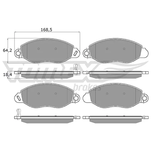 Sada brzdových platničiek kotúčovej brzdy TOMEX Brakes TX 12-61