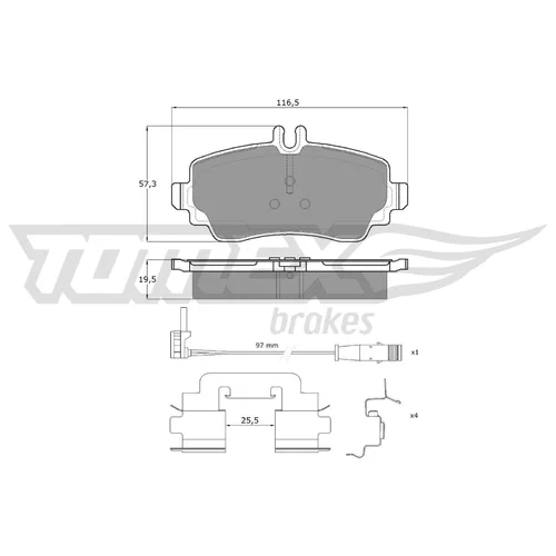 Sada brzdových platničiek kotúčovej brzdy TOMEX Brakes TX 12-751