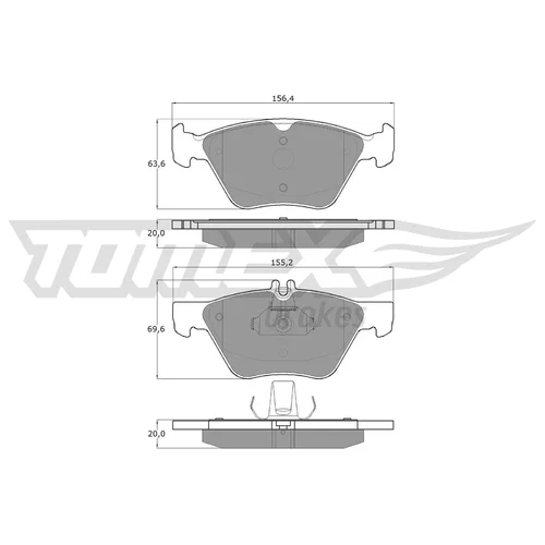 Sada brzdových platničiek kotúčovej brzdy TOMEX Brakes TX 12-82