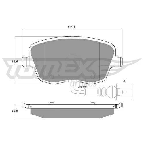 Sada brzdových platničiek kotúčovej brzdy TOMEX Brakes TX 13-591