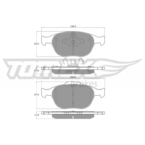 Sada brzdových platničiek kotúčovej brzdy TOMEX Brakes TX 14-49
