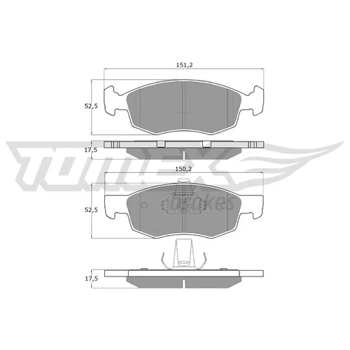 Sada brzdových platničiek kotúčovej brzdy TOMEX Brakes TX 16-61