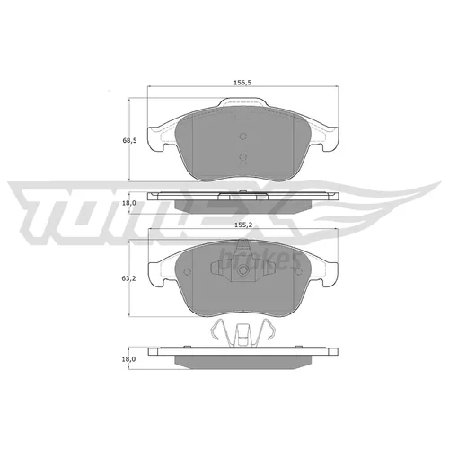 Sada brzdových platničiek kotúčovej brzdy TOMEX Brakes TX 16-65