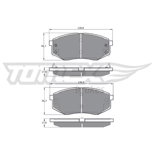 Sada brzdových platničiek kotúčovej brzdy TOMEX Brakes TX 17-08