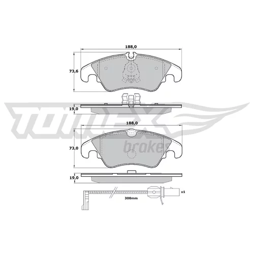 Sada brzdových platničiek kotúčovej brzdy TOMEX Brakes TX 17-13