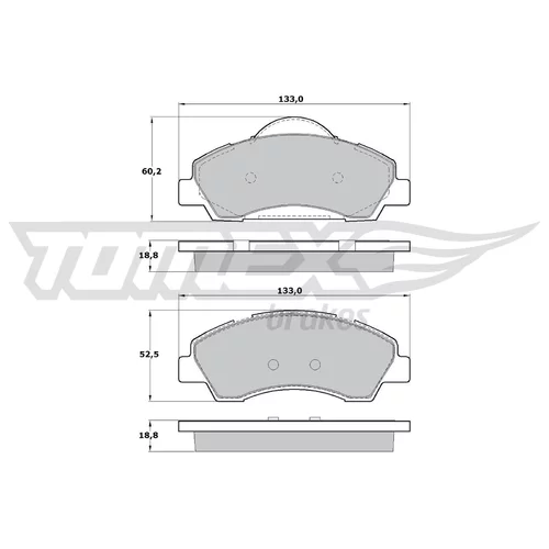 Sada brzdových platničiek kotúčovej brzdy TOMEX Brakes TX 17-28