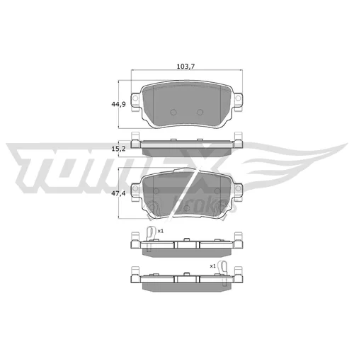 Sada brzdových platničiek kotúčovej brzdy TOMEX Brakes TX 18-27