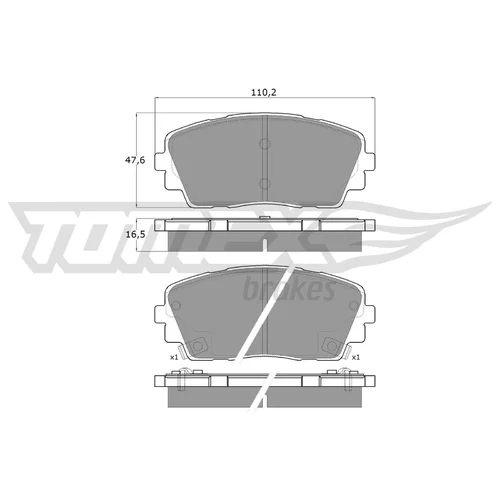 Sada brzdových platničiek kotúčovej brzdy TOMEX Brakes TX 18-30