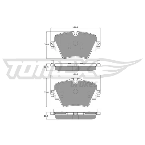 Sada brzdových platničiek kotúčovej brzdy TOMEX Brakes TX 18-43