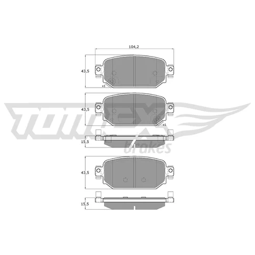 Sada brzdových platničiek kotúčovej brzdy TOMEX Brakes TX 18-69