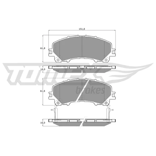 Sada brzdových platničiek kotúčovej brzdy TOMEX Brakes TX 18-99