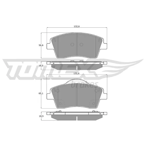 Sada brzdových platničiek kotúčovej brzdy TOMEX Brakes TX 19-15