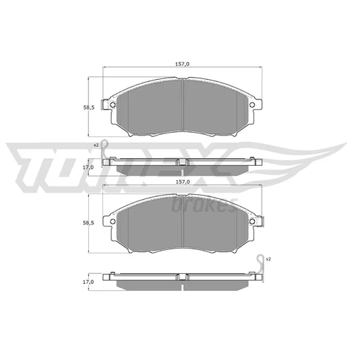 Sada brzdových platničiek kotúčovej brzdy TOMEX Brakes TX 19-27