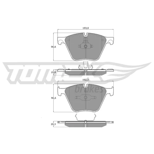 Sada brzdových platničiek kotúčovej brzdy TOMEX Brakes TX 19-45