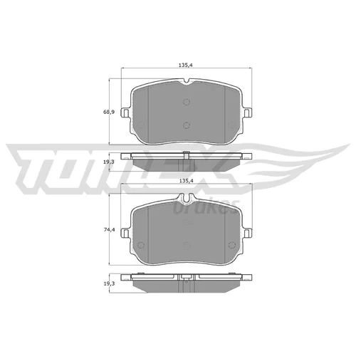 Sada brzdových platničiek kotúčovej brzdy TOMEX Brakes TX 19-48