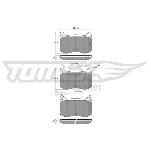 Sada brzdových platničiek kotúčovej brzdy TOMEX Brakes TX 19-56