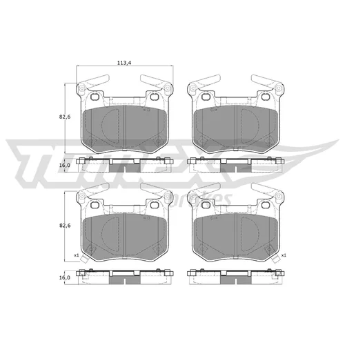 Sada brzdových platničiek kotúčovej brzdy TOMEX Brakes TX 60-14