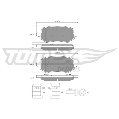 Sada brzdových platničiek kotúčovej brzdy TOMEX Brakes TX 60-47