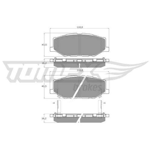 Sada brzdových platničiek kotúčovej brzdy TOMEX Brakes TX 60-56