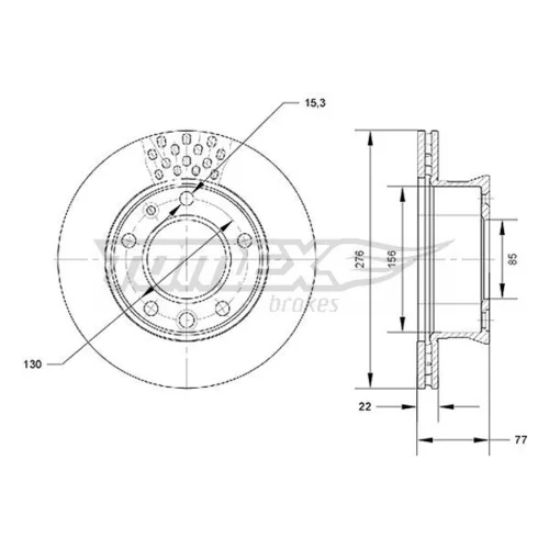 Brzdový kotúč TOMEX Brakes TX 70-07