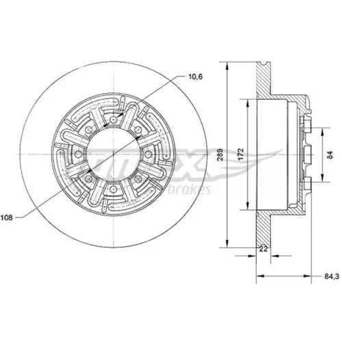 Brzdový kotúč TOMEX Brakes TX 70-48