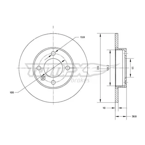 Brzdový kotúč TOMEX Brakes TX 70-88