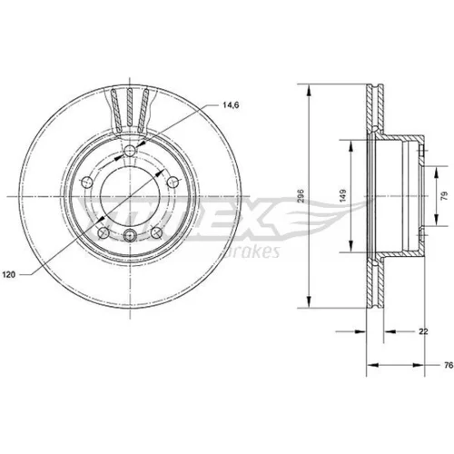 Brzdový kotúč TOMEX Brakes TX 71-05