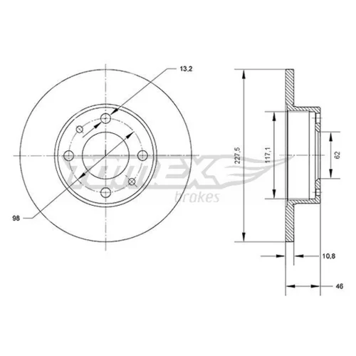 Brzdový kotúč TOMEX Brakes TX 71-16