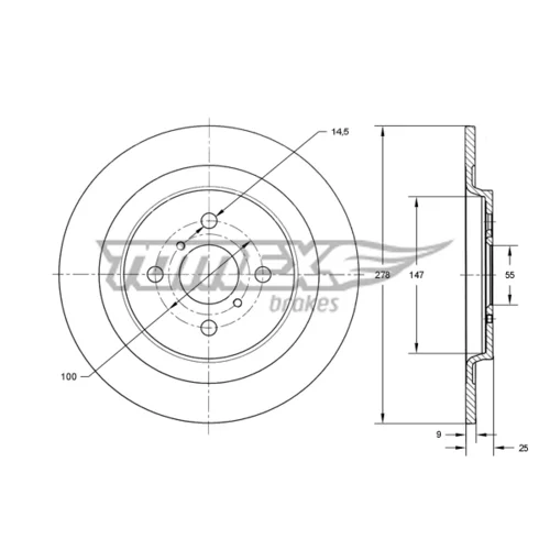 Brzdový kotúč TOMEX Brakes TX 73-27