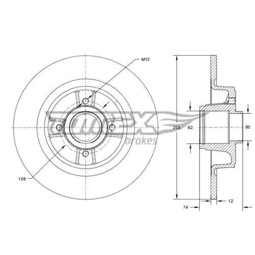 Brzdový kotúč TOMEX Brakes TX 73-581