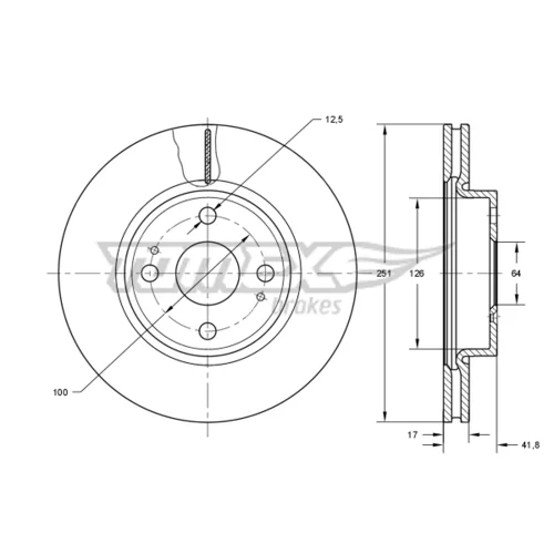 Brzdový kotúč TOMEX Brakes TX 73-87