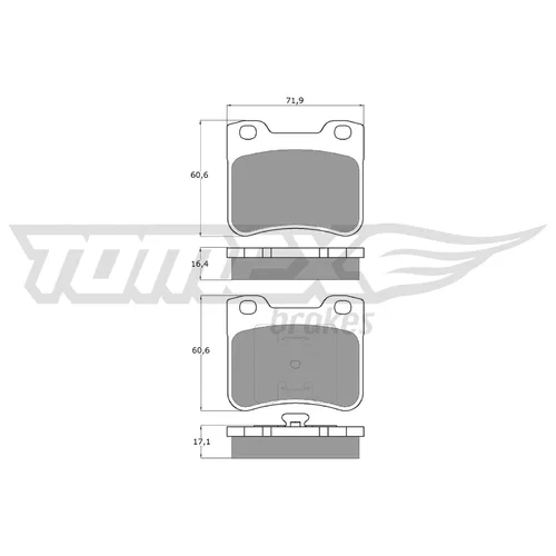 Sada brzdových platničiek kotúčovej brzdy TOMEX Brakes TX 11-96